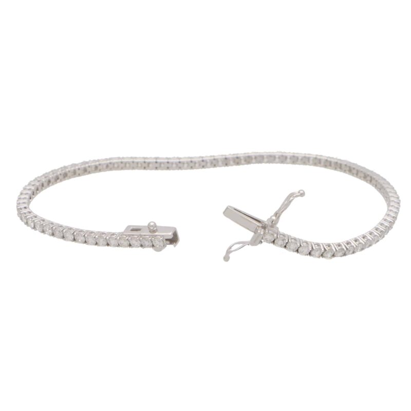 2.93 Carat Round Brilliant Cut Diamond Line Tennis Bracelet
