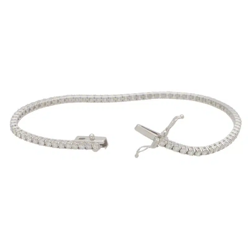 2.93 Carat Round Brilliant Cut Diamond Line Tennis Bracelet