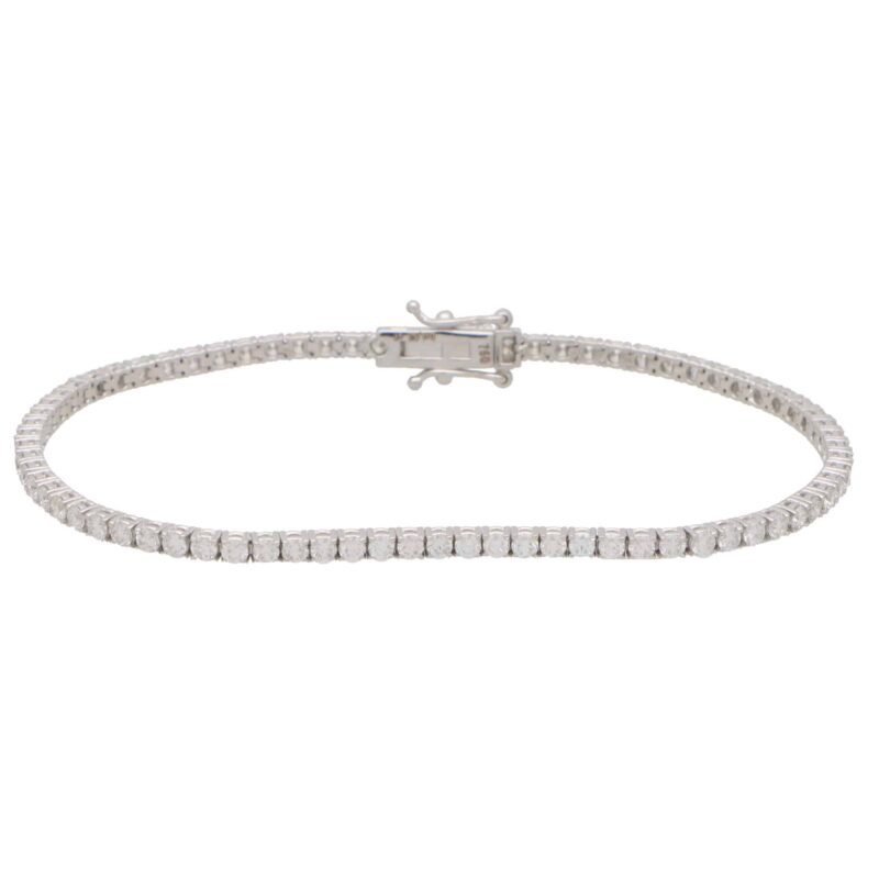 2.93 Carat Round Brilliant Cut Diamond Line Tennis Bracelet
