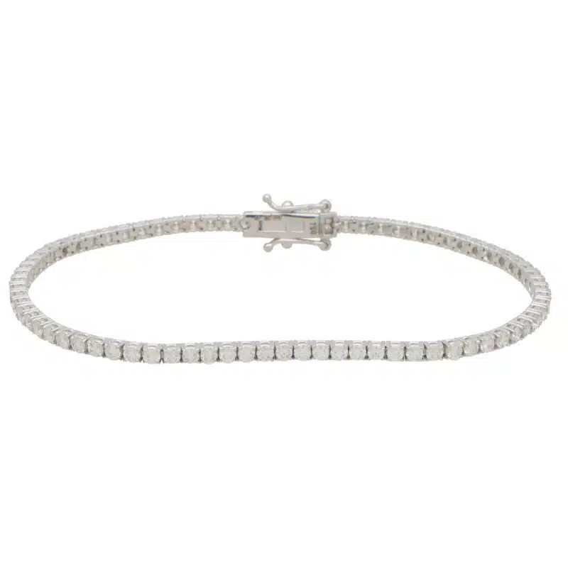 2.93 Carat Round Brilliant Cut Diamond Line Tennis Bracelet