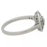 Art Deco Inspired Octagonal Sapphire, Emerald and Diamond Ring