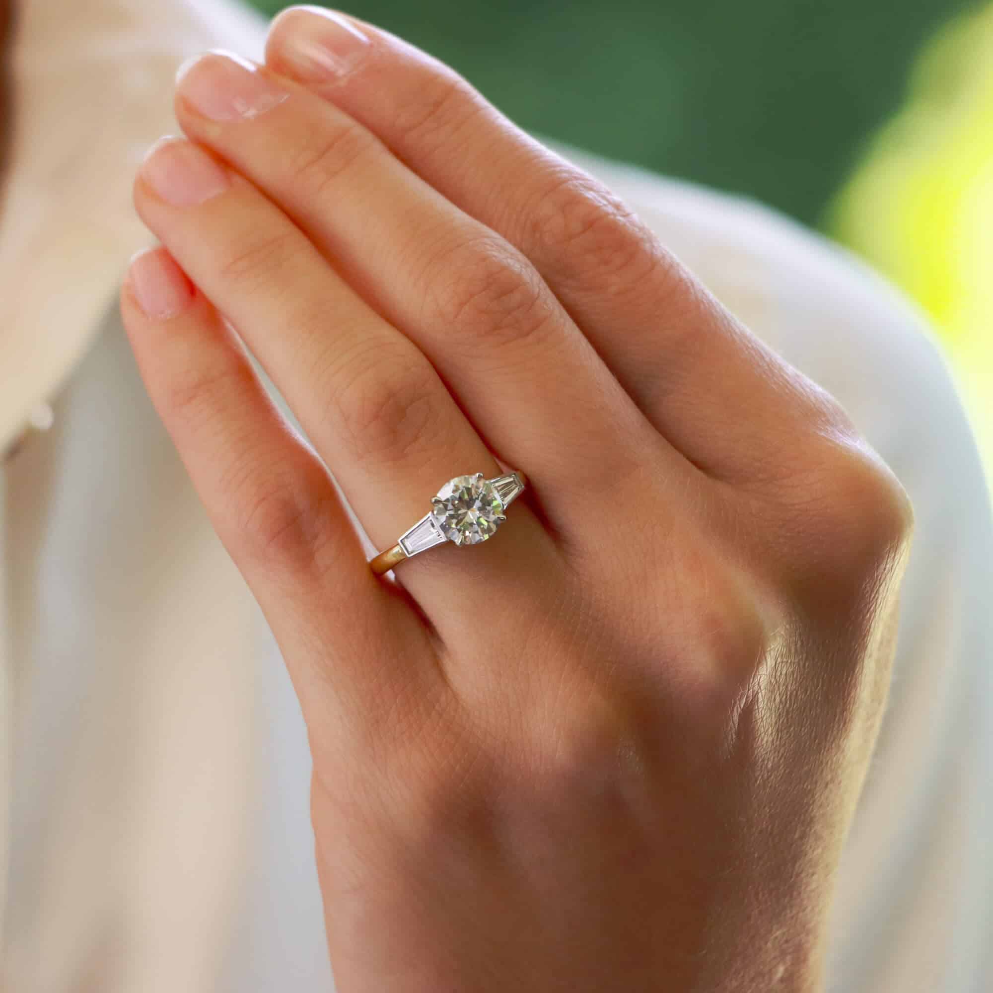 Antique round engagement top rings