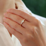 Vintage Old Mine Cut Diamond Three Stone Ring