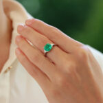 Vintage Emerald and Diamond Trilogy Ring