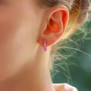 Pink Sapphire and Diamond Drop Earrings