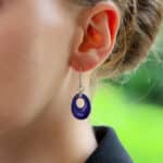 Vintage Lapis Lazuli and Diamond Drop Earrings