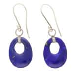 Vintage Lapis Lazuli and Diamond Drop Earrings