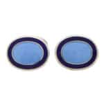 Navy and Light Blue Enamel Swivel Back Cufflinks