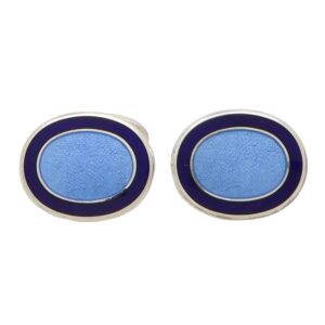 Navy and Light Blue Enamel Swivel Back Cufflinks