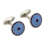 Navy and Light Blue Enamel Shield Cufflinks