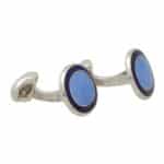 Navy and Light Blue Enamel Swivel Back Cufflinks