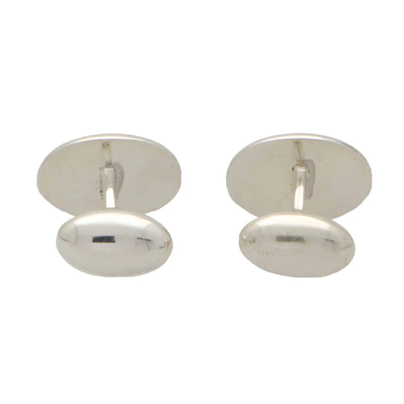 Navy and Light Blue Enamel Swivel Back Cufflinks