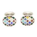 Multi-Coloured Harlequin Style Swivel Back Cufflinks