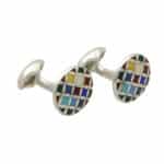 Multi-Coloured Harlequin Style Swivel Back Cufflinks