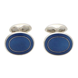 Denim Textured Blue Swivel Back Cufflinks