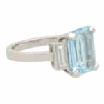 Art Deco Inspired Aquamarine and Diamond Ring