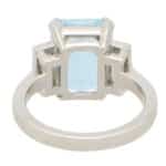 Art Deco Inspired Aquamarine and Diamond Ring