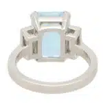 Art Deco Inspired Aquamarine and Diamond Ring