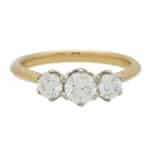 Diamond Three Stone Ring With Diamond Shank