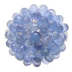 Hydrangea Briolette Blue Sapphire and Diamond Cluster Ring