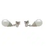 Art Deco Inspired Pearl and Diamond Drop Earrings