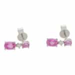 Pink Sapphire and Diamond Drop Earrings