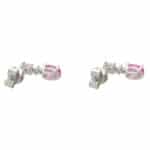 Pink Sapphire and Diamond Drop Earrings