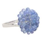 Hydrangea Briolette Blue Sapphire and Diamond Cluster Ring