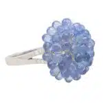 Hydrangea Briolette Blue Sapphire and Diamond Cluster Ring