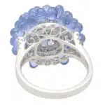 Hydrangea Briolette Blue Sapphire and Diamond Cluster Ring