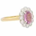 Pink Sapphire and Diamond Floral Cluster Ring