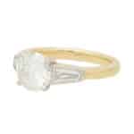 Certified Vintage Round and Tapered Baguette Ring