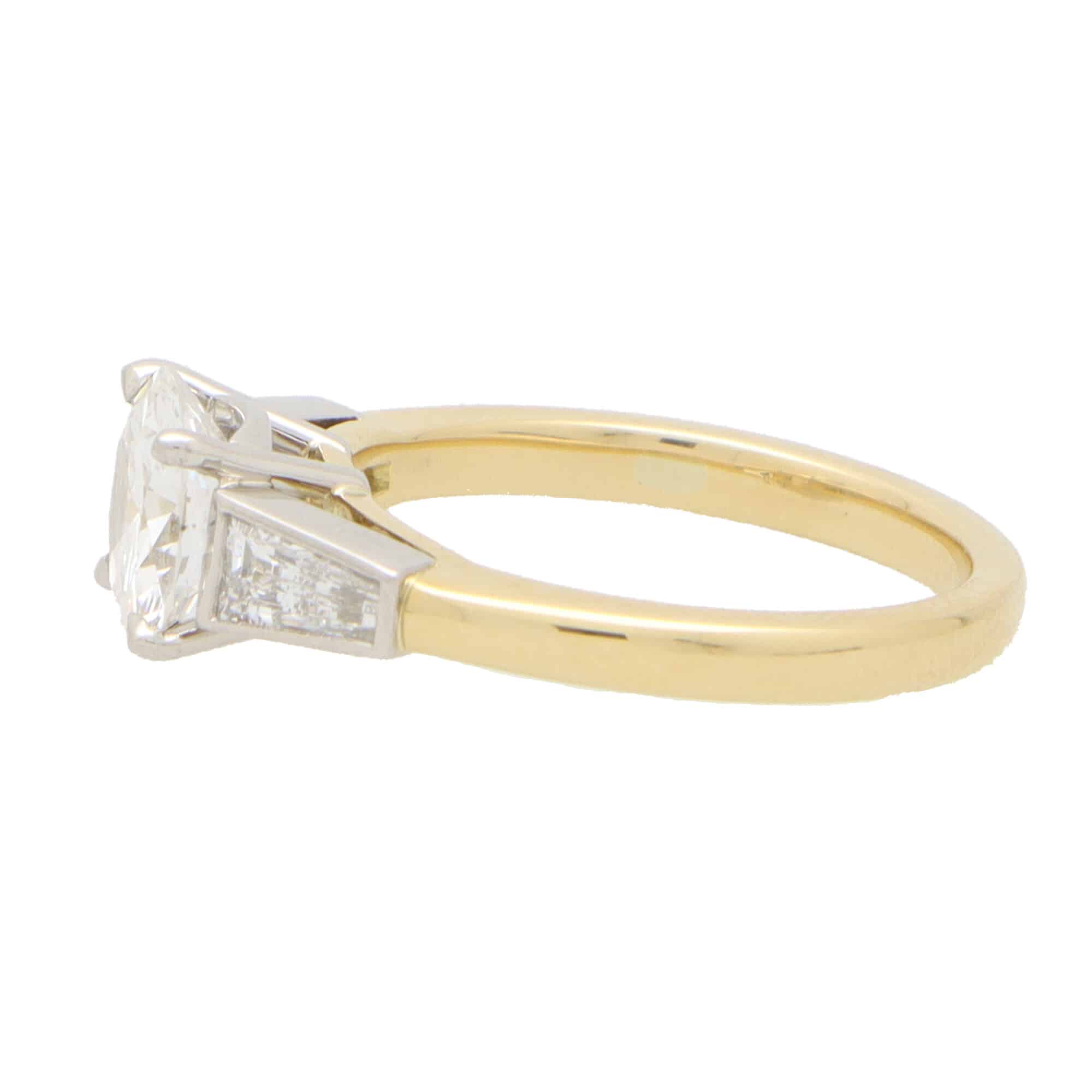 Certified Vintage Round and Tapered Baguette Ring at Susannah Lovis  Jewellers