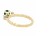 Emerald and Diamond Three Stone Ring