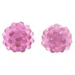 Hydrangea Briolette Floral Pink Sapphire Cluster Earrings