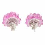 Hydrangea Briolette Floral Pink Sapphire Cluster Earrings