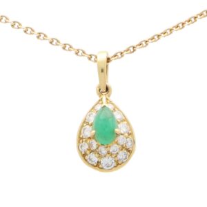 Vintage Van Cleef & Arpels Chrysoprase and Diamond Pendant