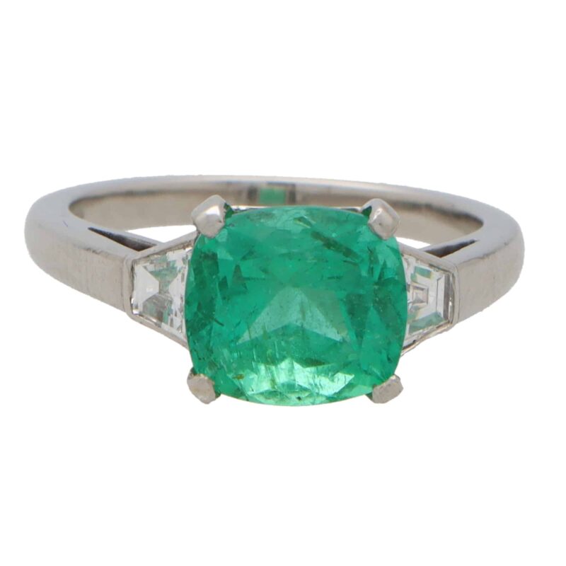 Vintage Emerald and Diamond Trilogy Ring