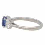 Certified Sapphire and Diamond Three Stone Ring