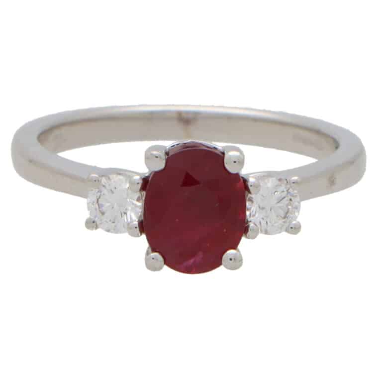 Ruby and Diamond Trilogy Ring