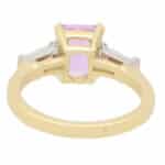 Mixed Cut Pink Sapphire and Diamond Three Stone Ring