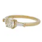 Vintage Old Mine Cut Diamond Three Stone Ring