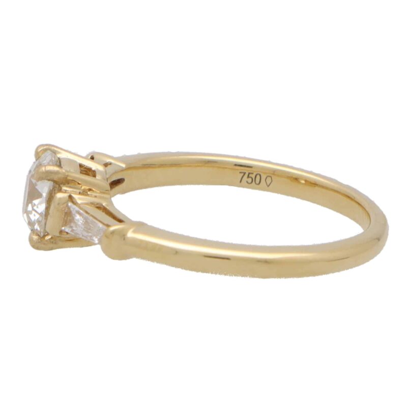 Vintage Old Mine Cut Diamond Three Stone Ring