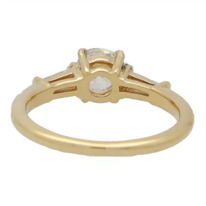 Vintage Old Mine Cut Diamond Three Stone Ring