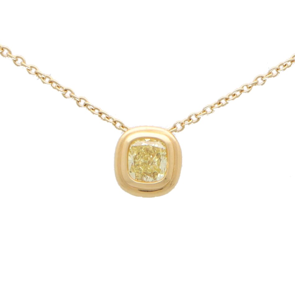 Vintage Tiffany & Co. Certified Fancy Intense Diamond Pendant