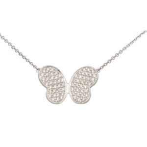 Diamond Butterfly Pendant in White Gold