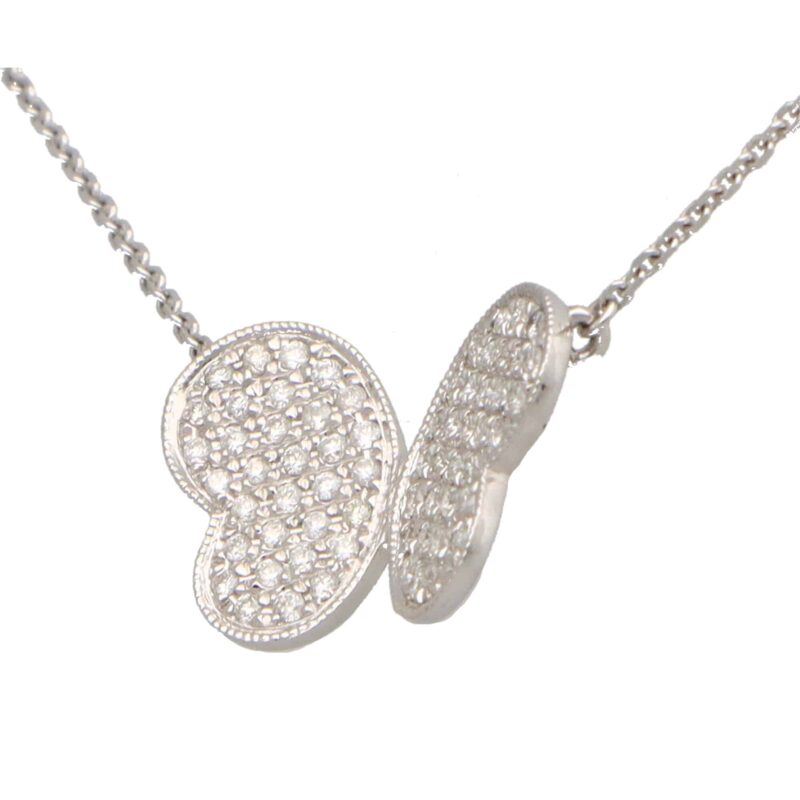 Diamond Butterfly Pendant in White Gold