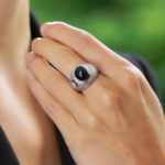 Vintage Antonini Iolite and Diamond Bombe Ring