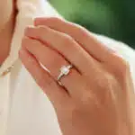 Certified Vintage 0.97ct Emerald Cut Diamond Ring