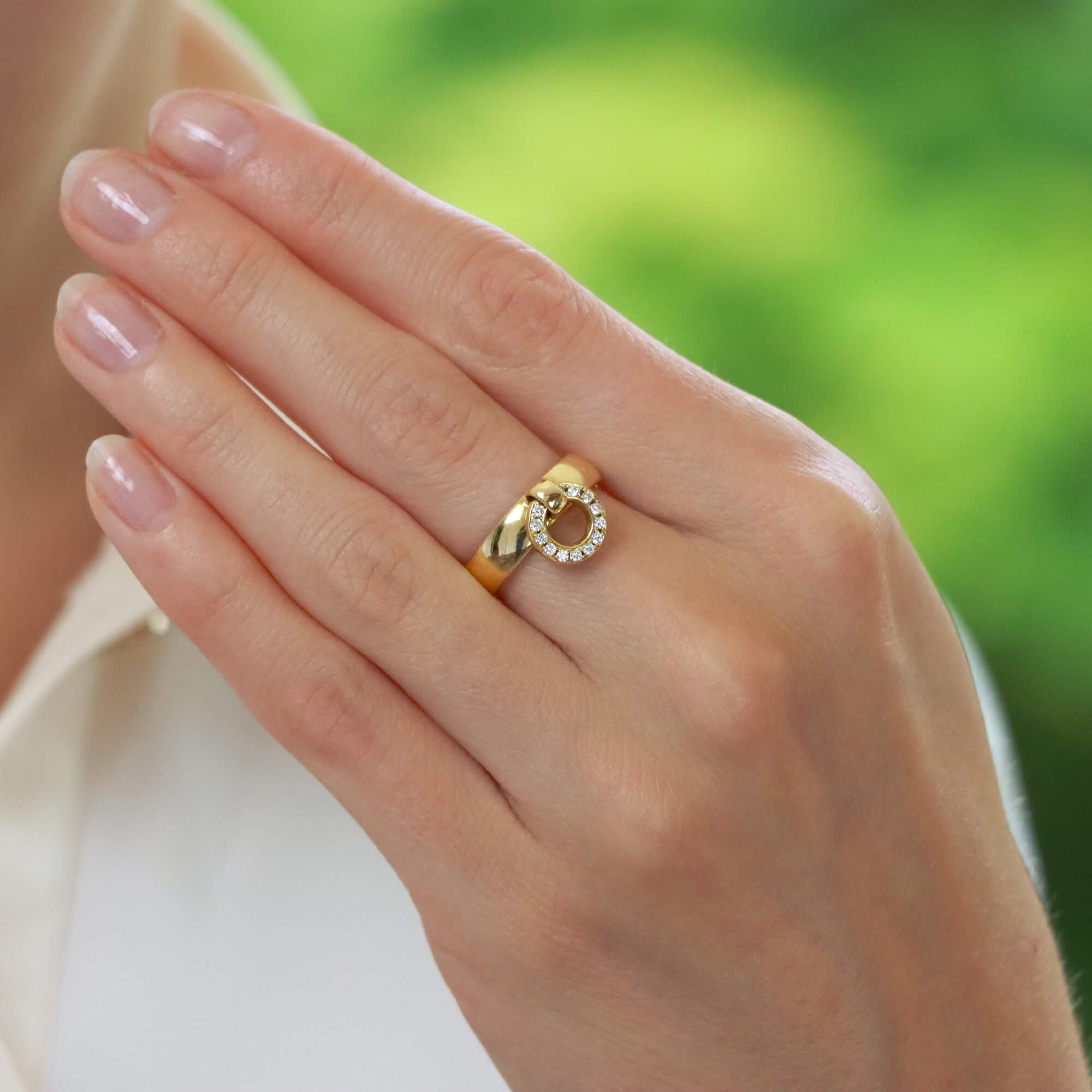 Vintage Tiffany & Co. Diamond Door Knocker Ring at Susannah Lovis Jewellers